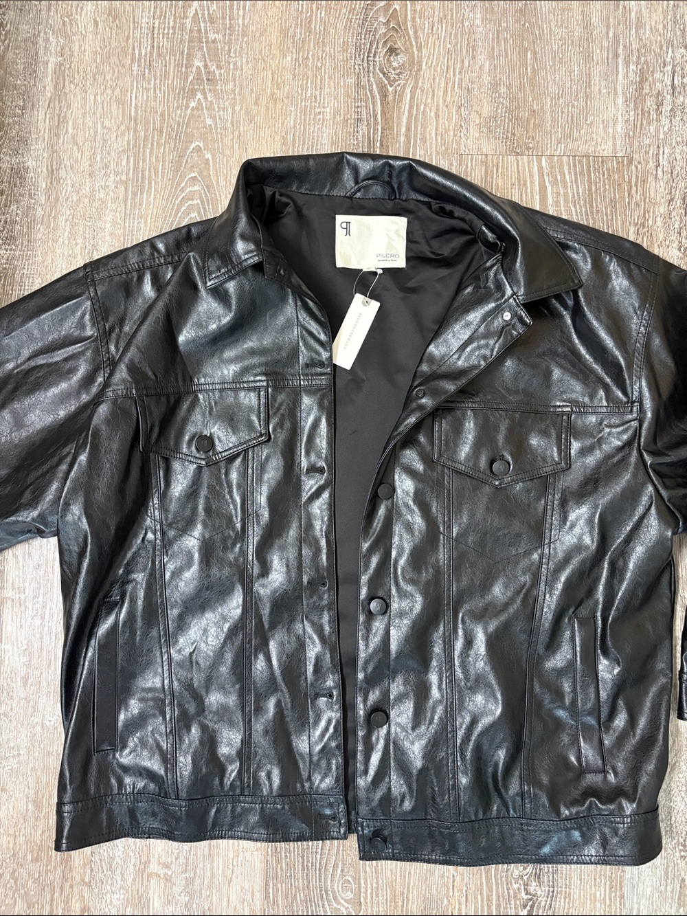 Pilcro Oversized Faux Leather Jacket